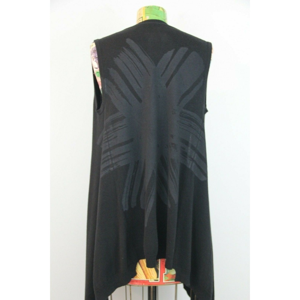 People's Liberation Black Open Cardigan Duster Shawl Sleeveless Sweater XS Vest - Picture 4 of 12